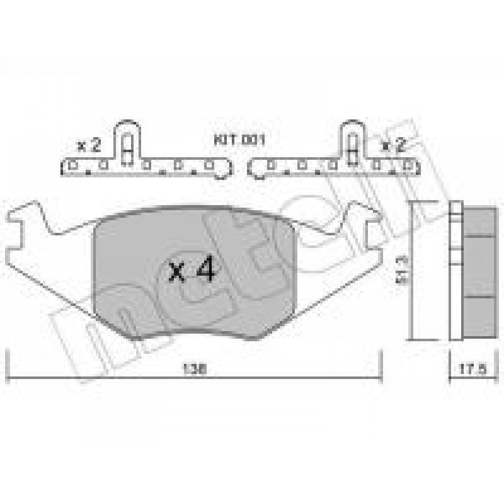 Колодки гальмівні (передні) Seat Cordoba/Ibiza 94-02/VW Golf/Jetta/Polo 81-94/Passat B1/B2 79-88