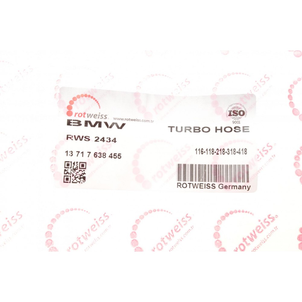 Патрубок інтеркулера (L) BMW 1 (F20/F21)/3 (F30/F80) 15- B38