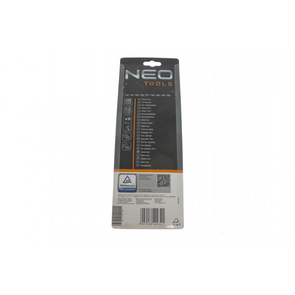 Набір ключів Г-под. Torx T10-T50