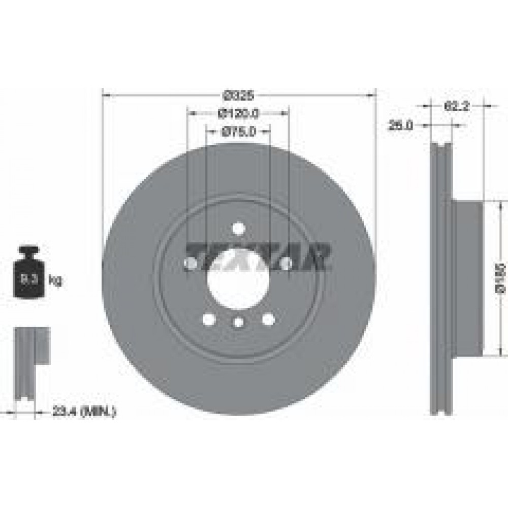 Диск гальмівний (передній) BMW X3 (E83) 03-11 (325x25) PRO+