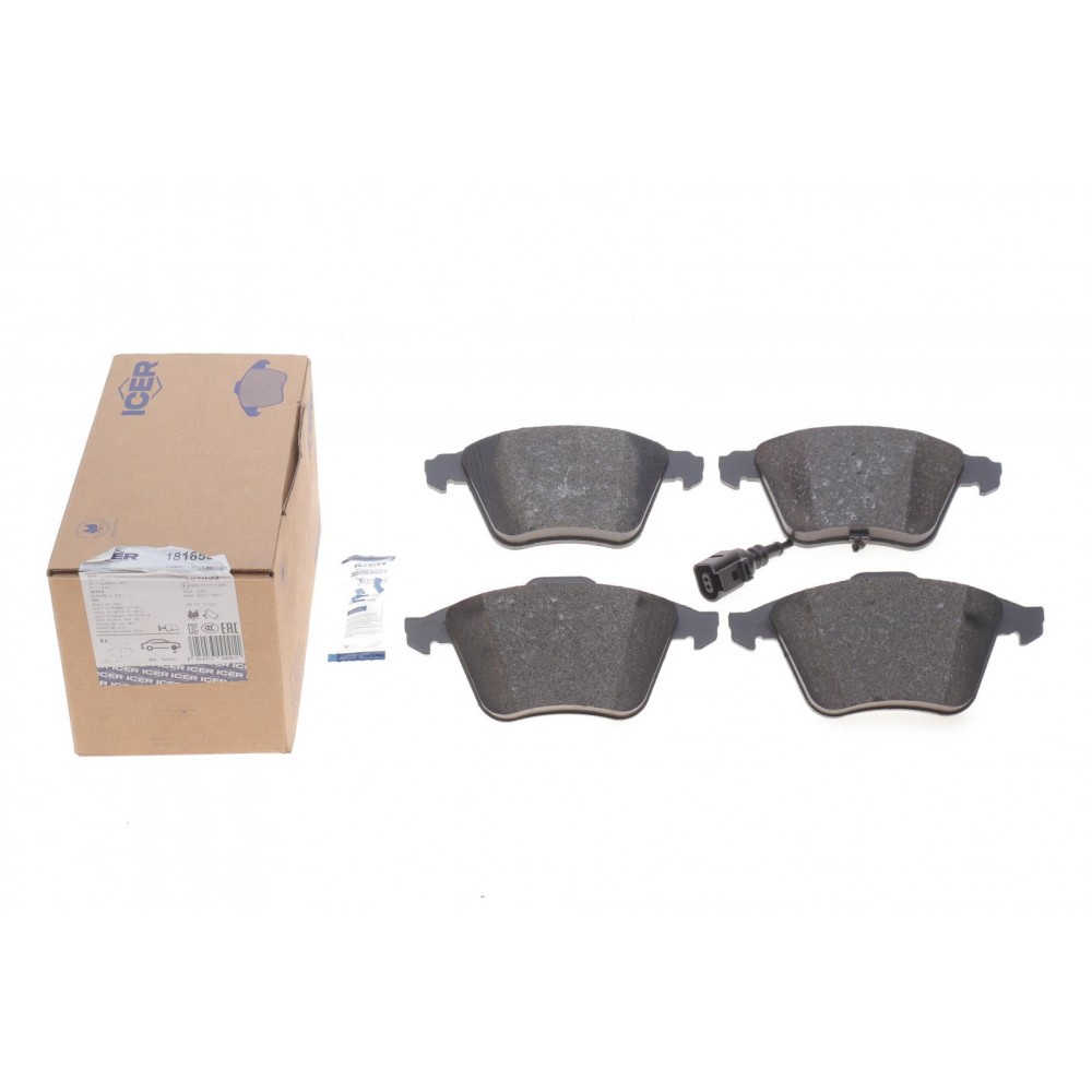 Колодки гальмівні (передні) Audi A3/TT/Skoda SuperB/VW Passat B6/B7/Golf IV-VI 02-15 (+датчик)