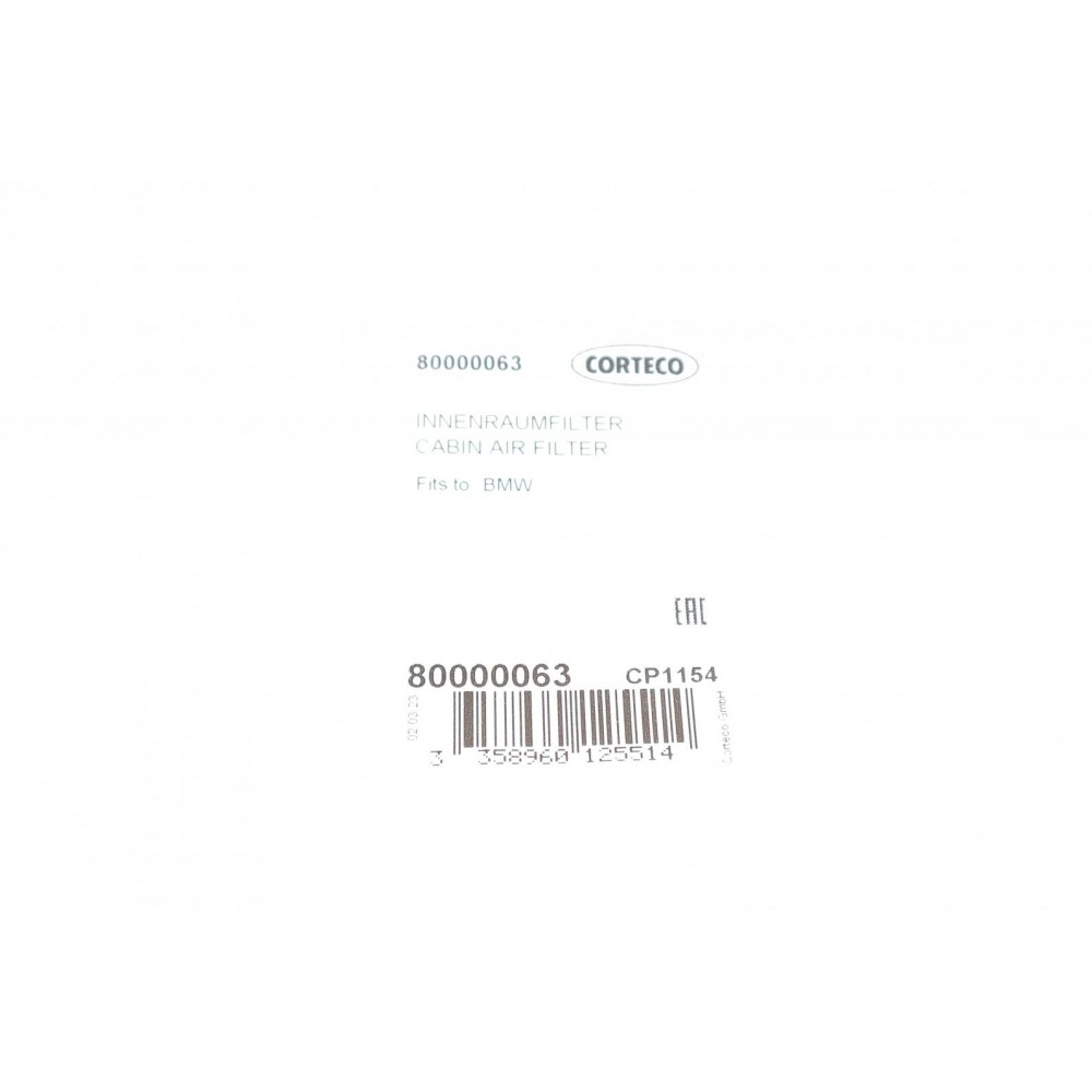 Фільтр салону BMW 3 (E90)/X1 (E84) 03-15 M47/M57/N43/N45/N46/N47/N52/N54/N57