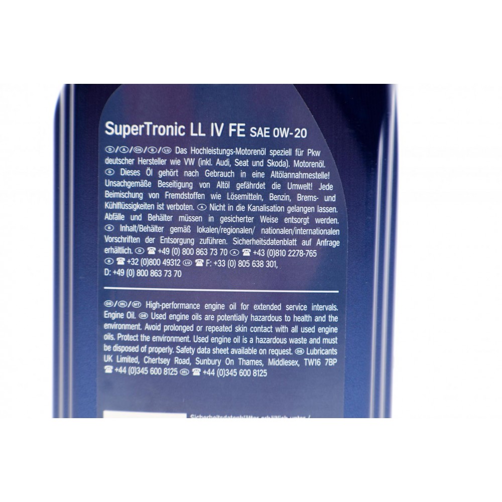Олива 0W20 Super Tronic LL IV FE  (1L) (VW 508 00/509 00)
