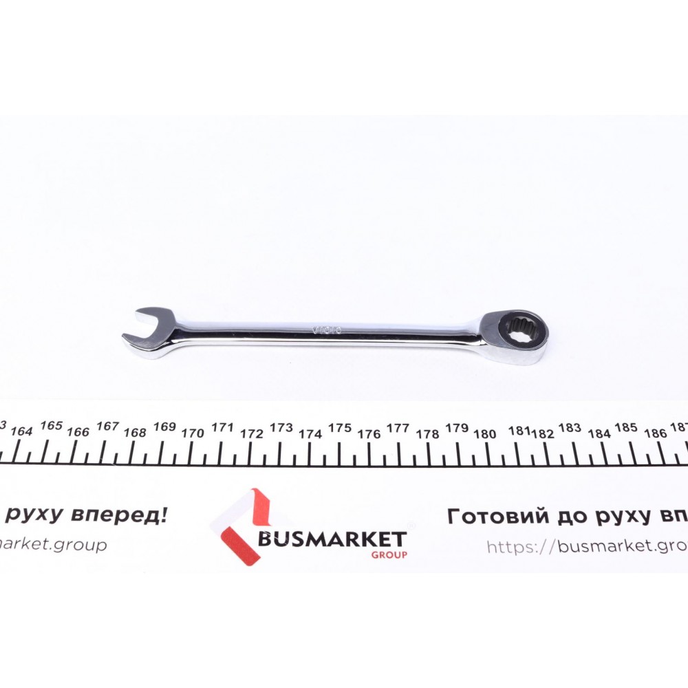 Ключ ріжково-накидний з тріскачкою 10 мм 72 зуб. L-160 мм