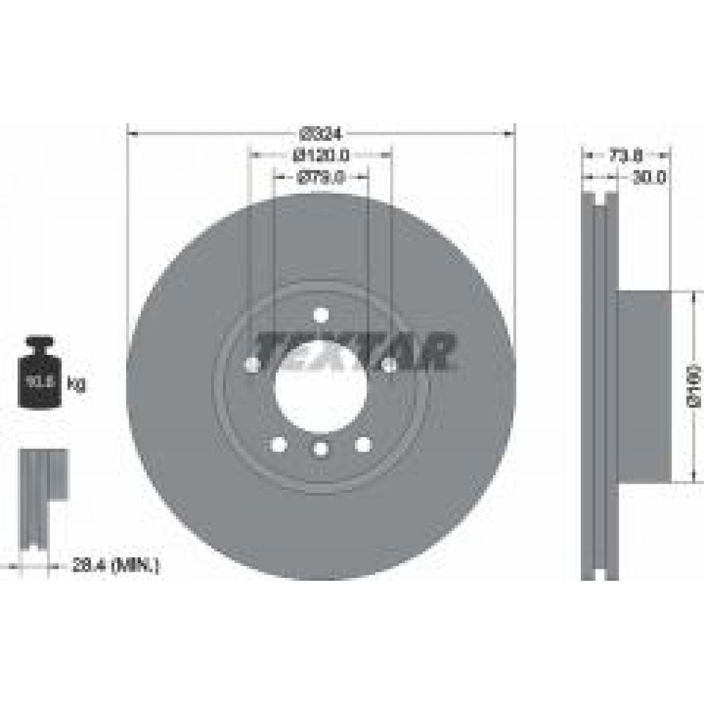 Диск гальмівний (передній) BMW 5 (E39)/7 (E38) 94-01 (324x30) PRO+