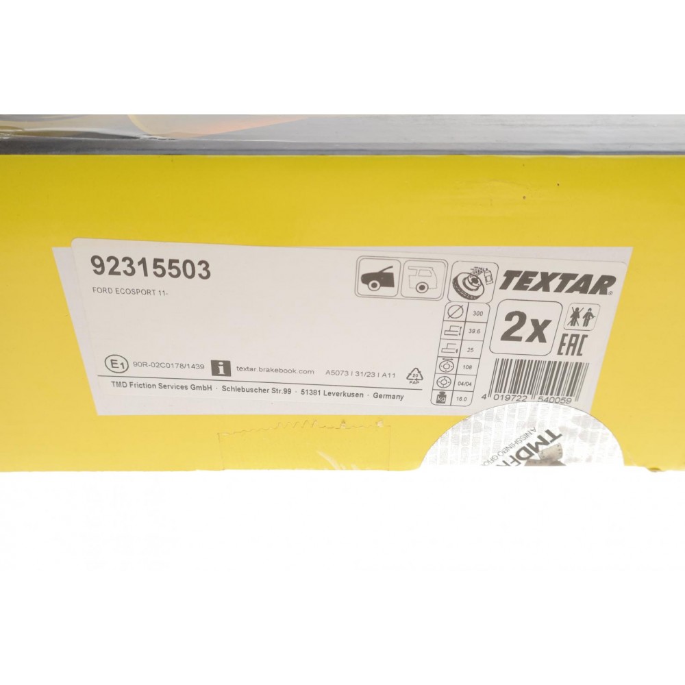 Диск гальмівний (передній) Ford Ecosport 1.0-2.0 12- (300x25) PRO