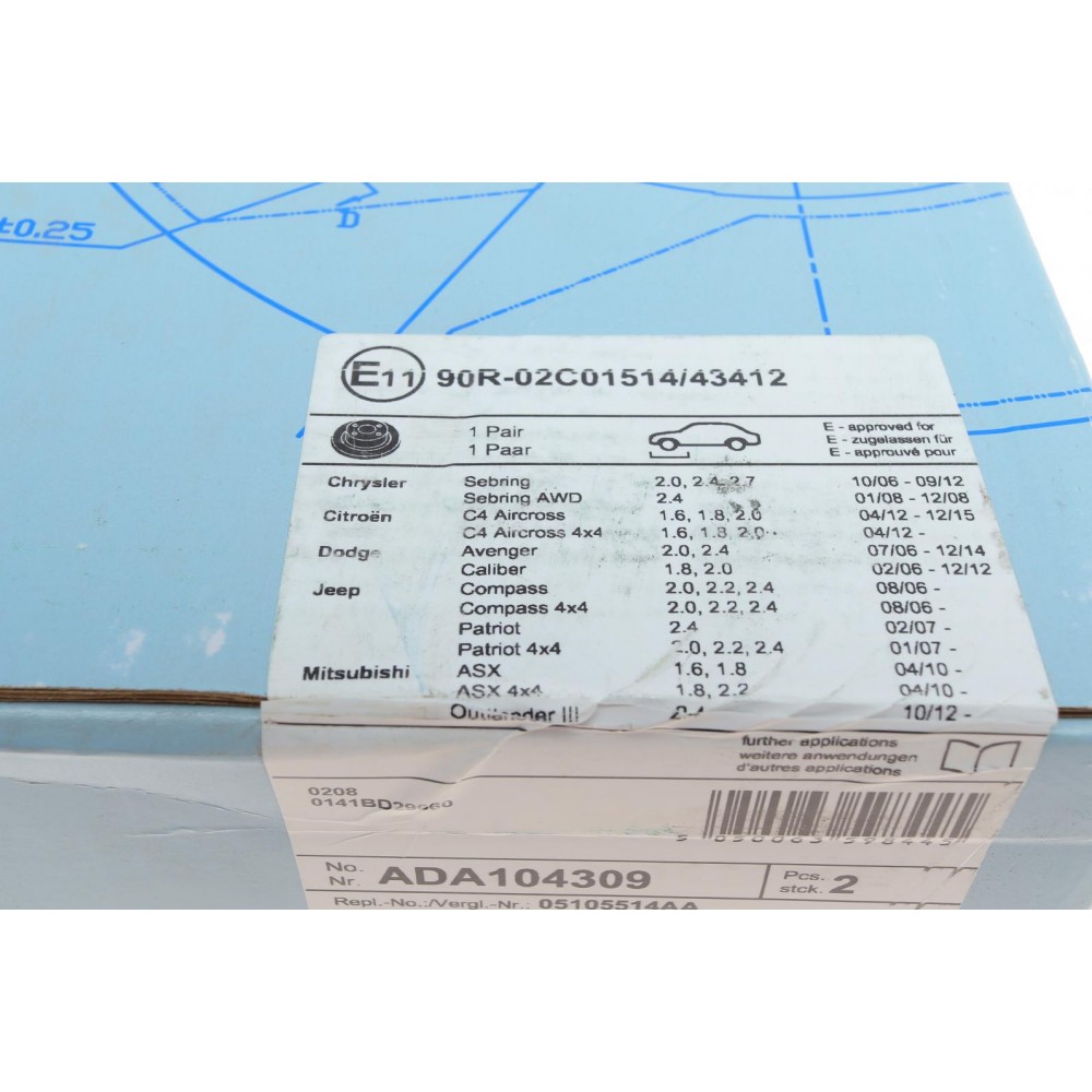 Диск гальмівний (передній) Citroen C4/ Mitsubishi ASX 1.6-2.2 10-/ Peugeot 4008 1.6-1.8 12- (294x26)