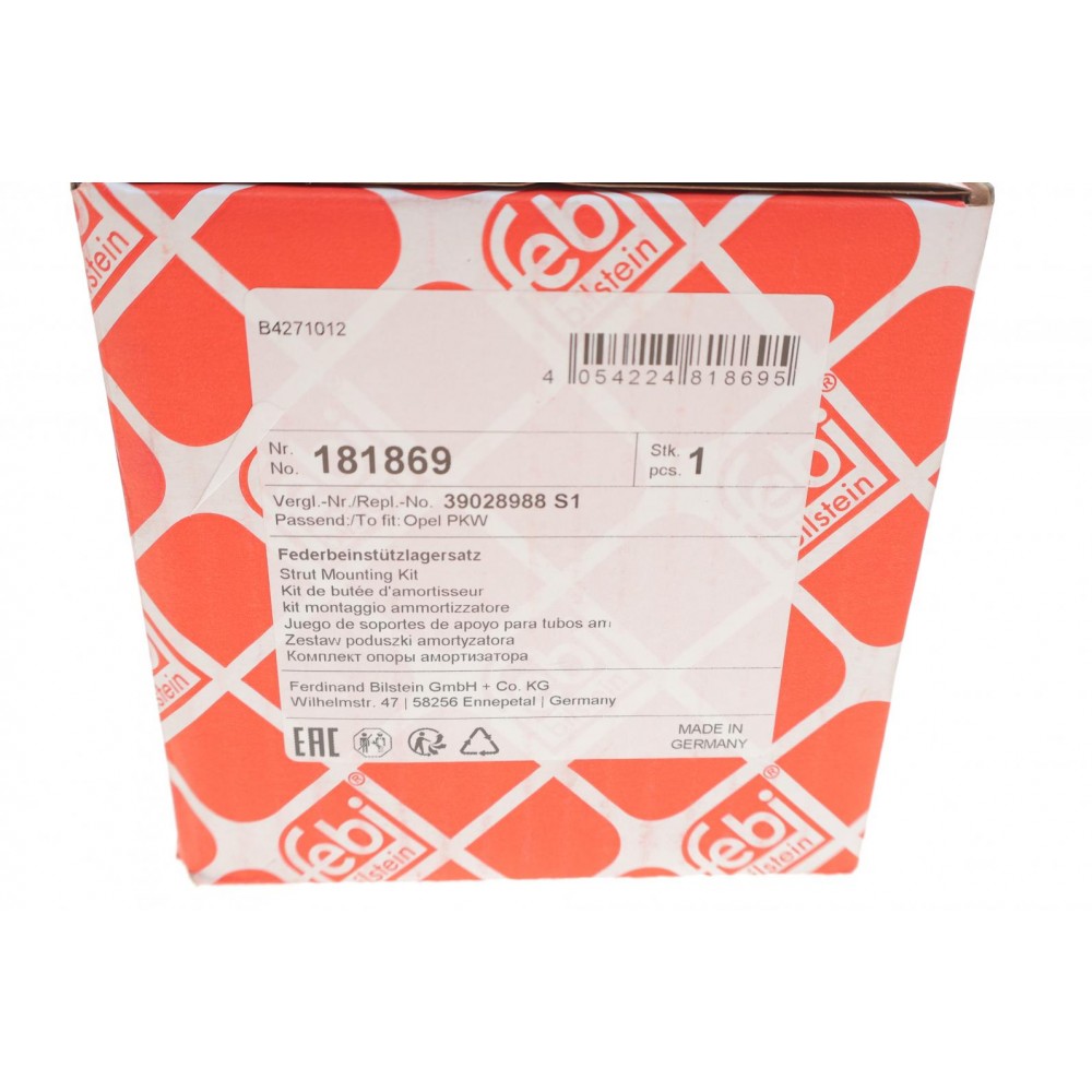 Подушка амортизатора (переднього) + підшипник Opel Astra K 1.0-1.6/1.6CDTi 15- (к-кт)