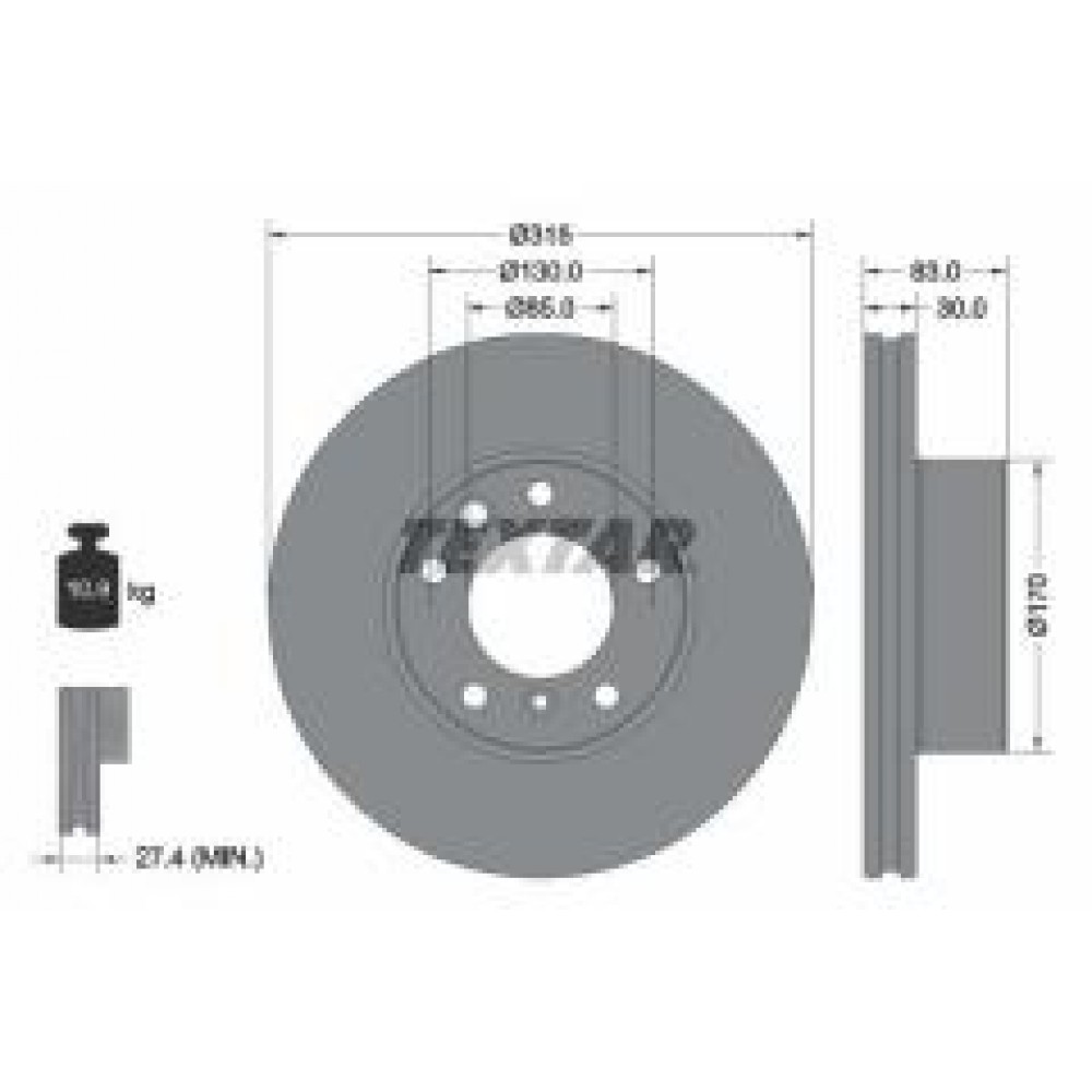 Диск гальмівний (передній) MB G-class (W461/W463) 03- (315x30) PRO+