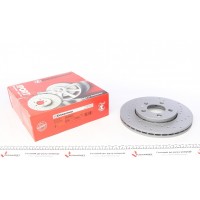 Диск гальмівний (передній) Skoda Fabia/Octavia 96-/VW Golf (256x22)(з покриття.) (з отвором)(вентил)