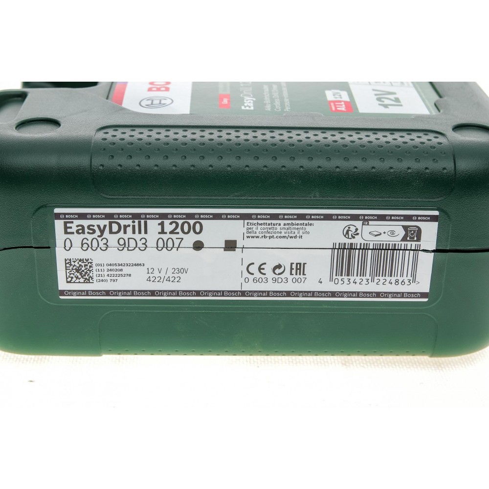 Шуруповерт акумуляторний EasyDrill 1200 (12V) з комплектом біт та свердел
