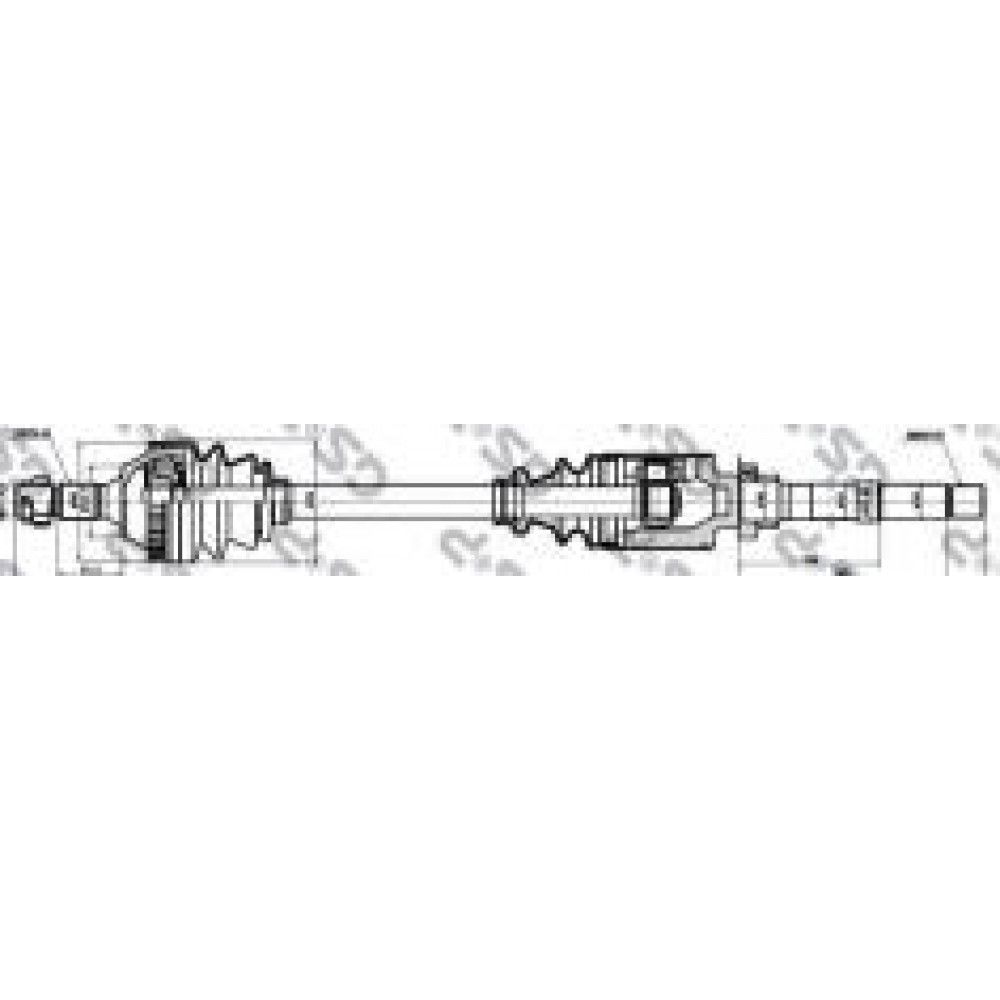 Піввісь Citroen Berlingo 1.1i 96- (R) (22x25x860x29T) (+ABS)