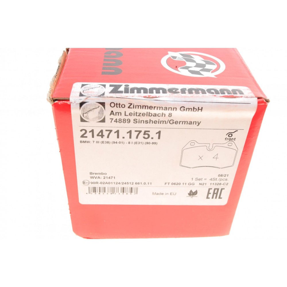 Колодки гальмівні (передні) BMW 7 (E38) 94-01/8 (E31) 90-99 (Brembo)