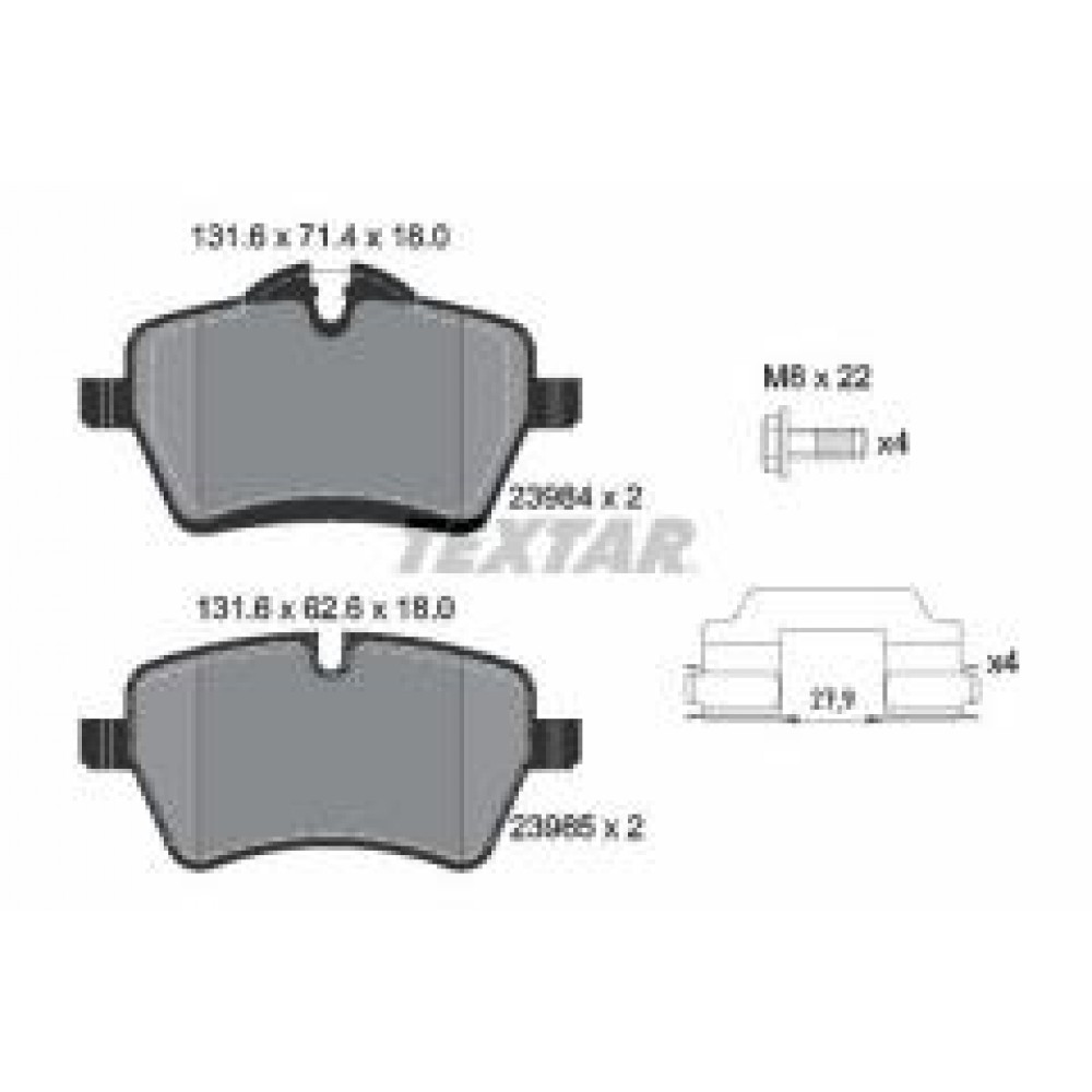 Колодки гальмівні (передні) Mini (R50/R53/R52/R56/R57/R58/R59) 01-16 (Lucas) Q+