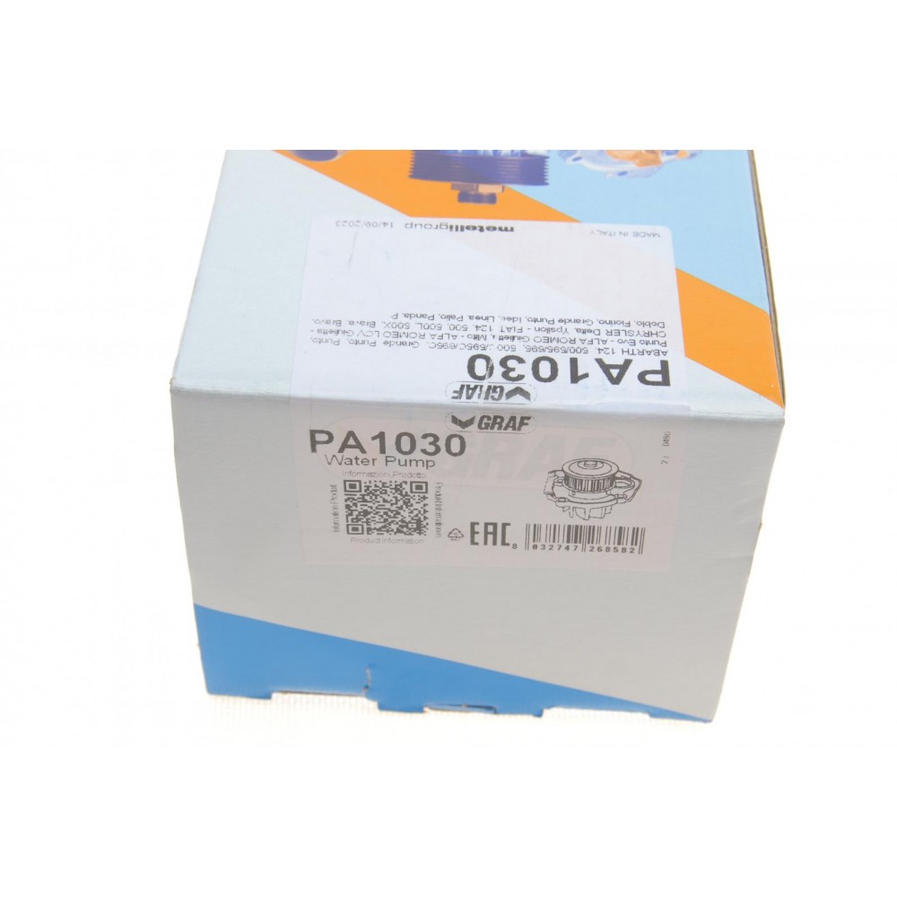 Помпа води Fiat Doblo/Panda/Punto 1.4 05-/Opel Combo 1.4 12- (23z) (B/B) (9 лоп.) (пласт.імпеллер)