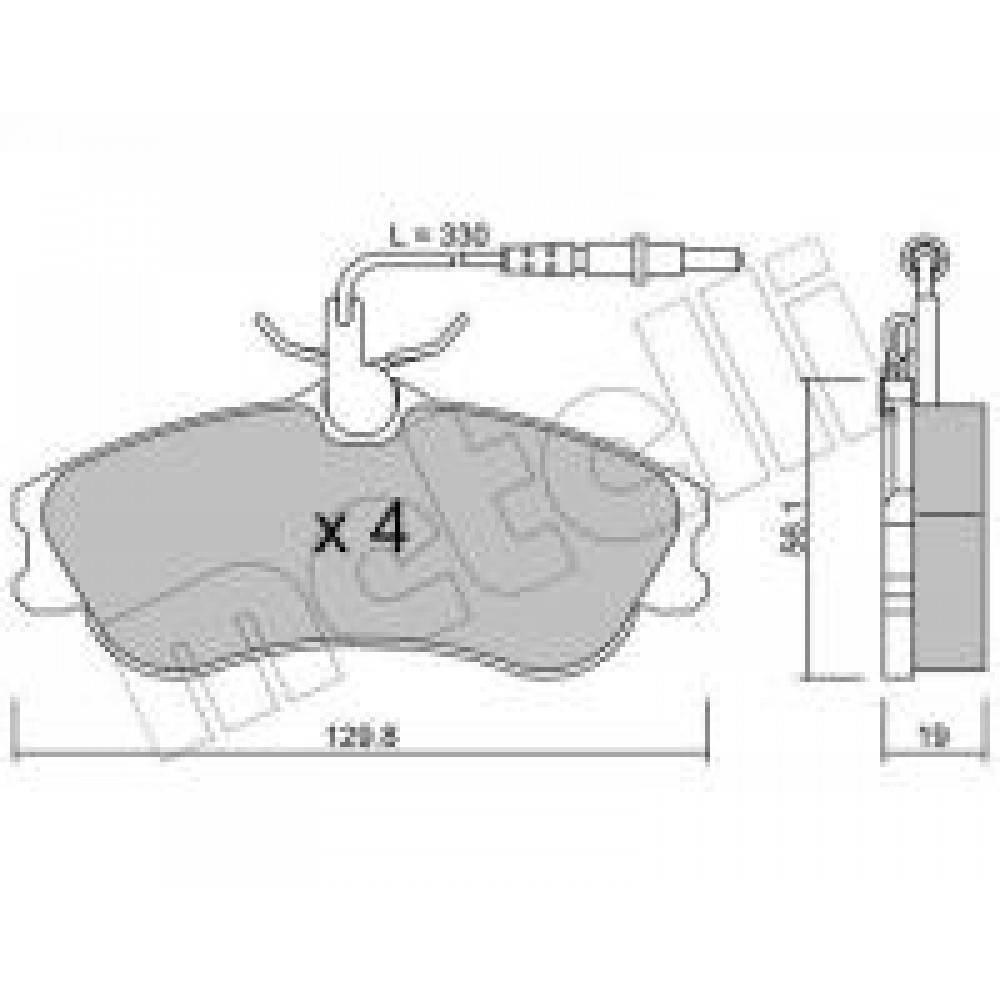 Колодки гальмівні (передні) Citroen Berlingo 96-11/Xsara/Peugeot 306 93-05/Partner 96-15 (+датчики)