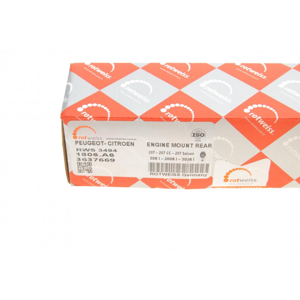 Подушка двигуна (задня/нижня) Citroen C3/Peugeot 207 1.6 16V/1.6HDi 06- (косточка)