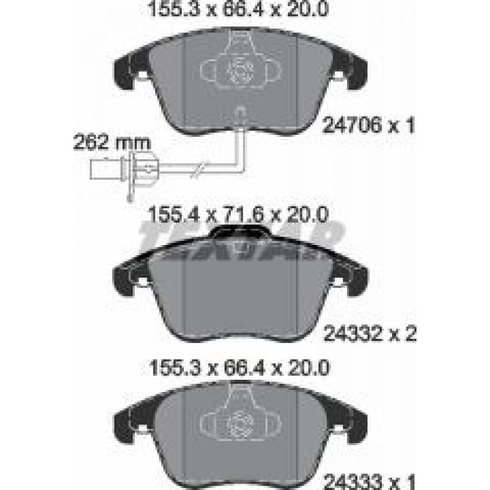 Колодки гальмівні (передні) Audi A4/A5 07- (Teves) Q+ (з датчиком)