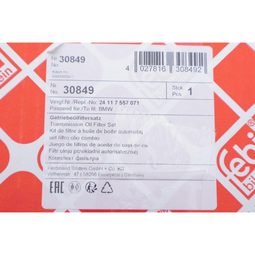 Фільтр АКПП BMW 3 (E46)/5 (E39)/X3 (E83) 2.5-3.0d (з прокладкою) (5 ступенів)