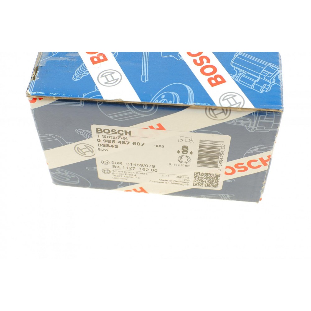 Колодки ручника BMW 1 (E81/E82/E88)/3 (E46/E90/E91)/5 (E39) 95-13 (185x20)