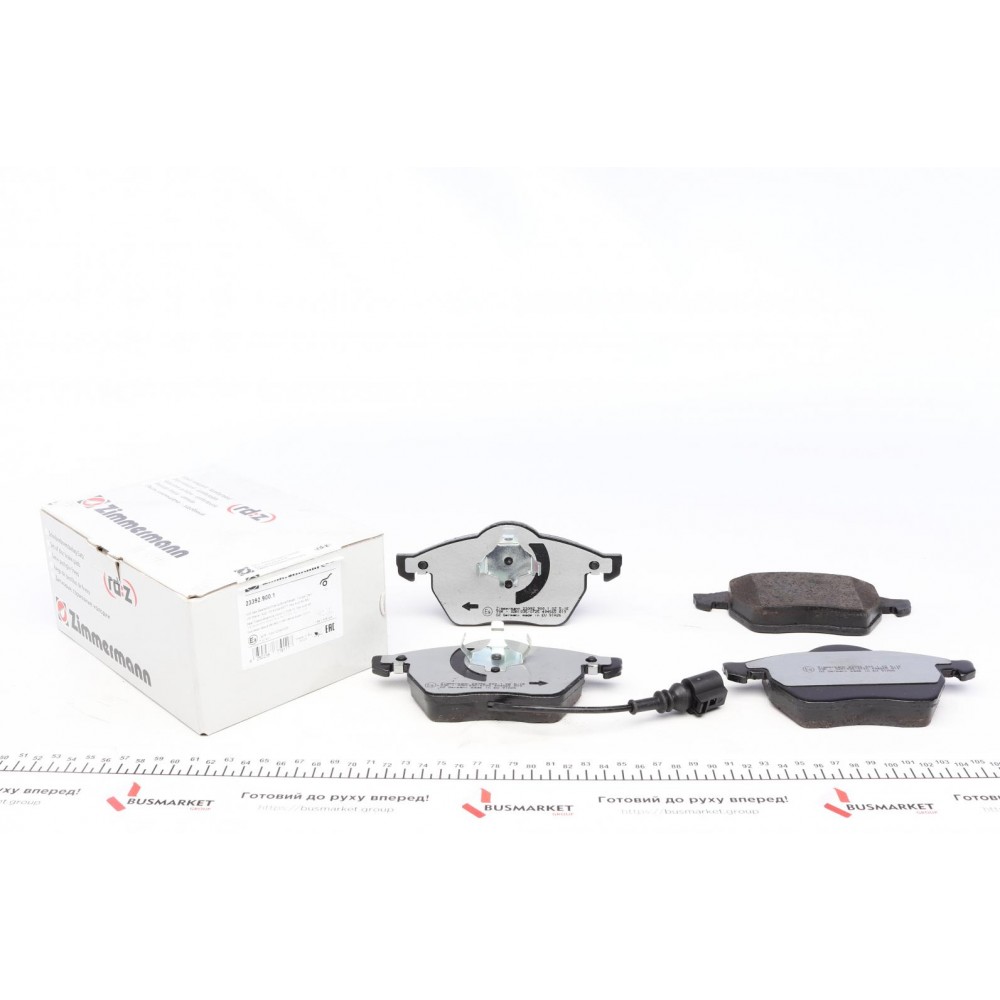 Колодки гальмівні (передні) Audi A3/VW Golf IV -03 (Ate-Teves) (з датчиком)(з низьким продукуванням пилу)