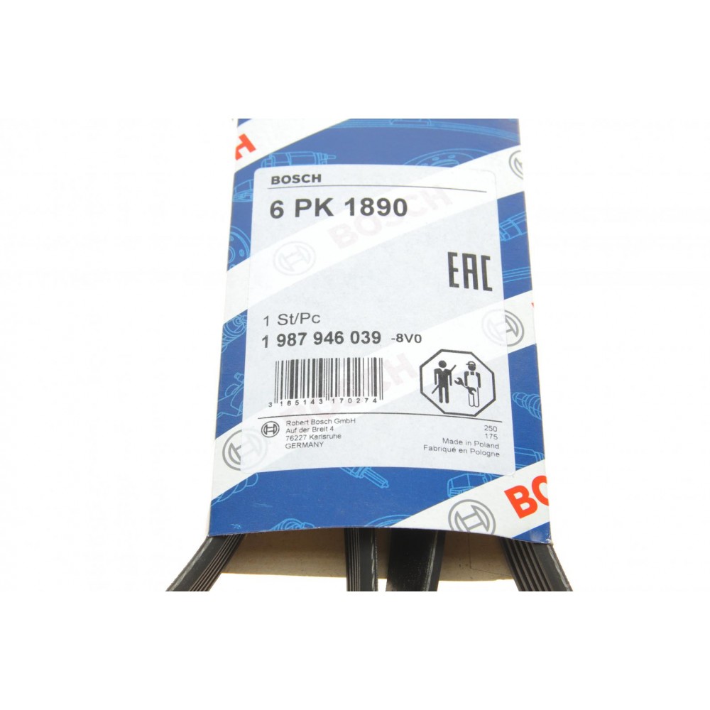 Ремінь генератора Ford Focus 1.4/1.6 98-05/Toyota Rav4 1.8 00-05/Daewoo Nubira 1.8/2.0 99- (6PK1890)