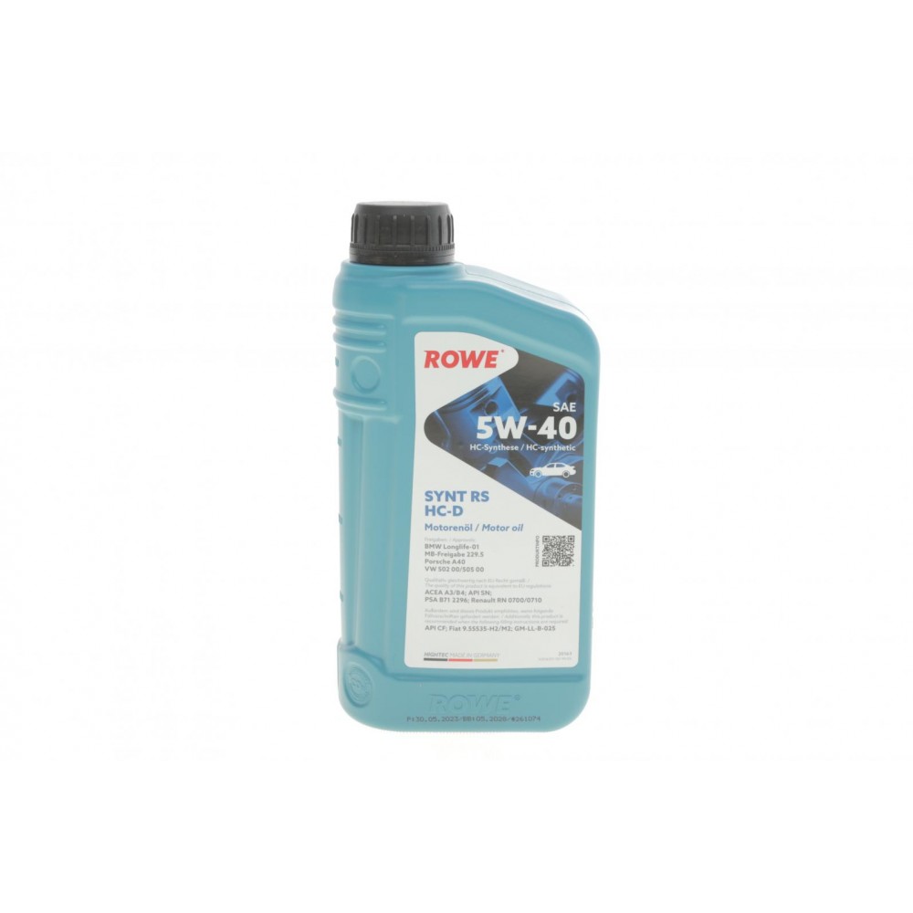Олива 5W40 HIGHTEC SYNT RS HC-D (1L) (BMW LL-01/MB 229.5/Porsche A40/VW 502 00/505 00)
