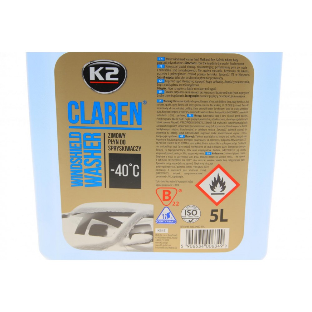 Омивач скла зима (5л) (-40°C) (Claren) (концентрат)