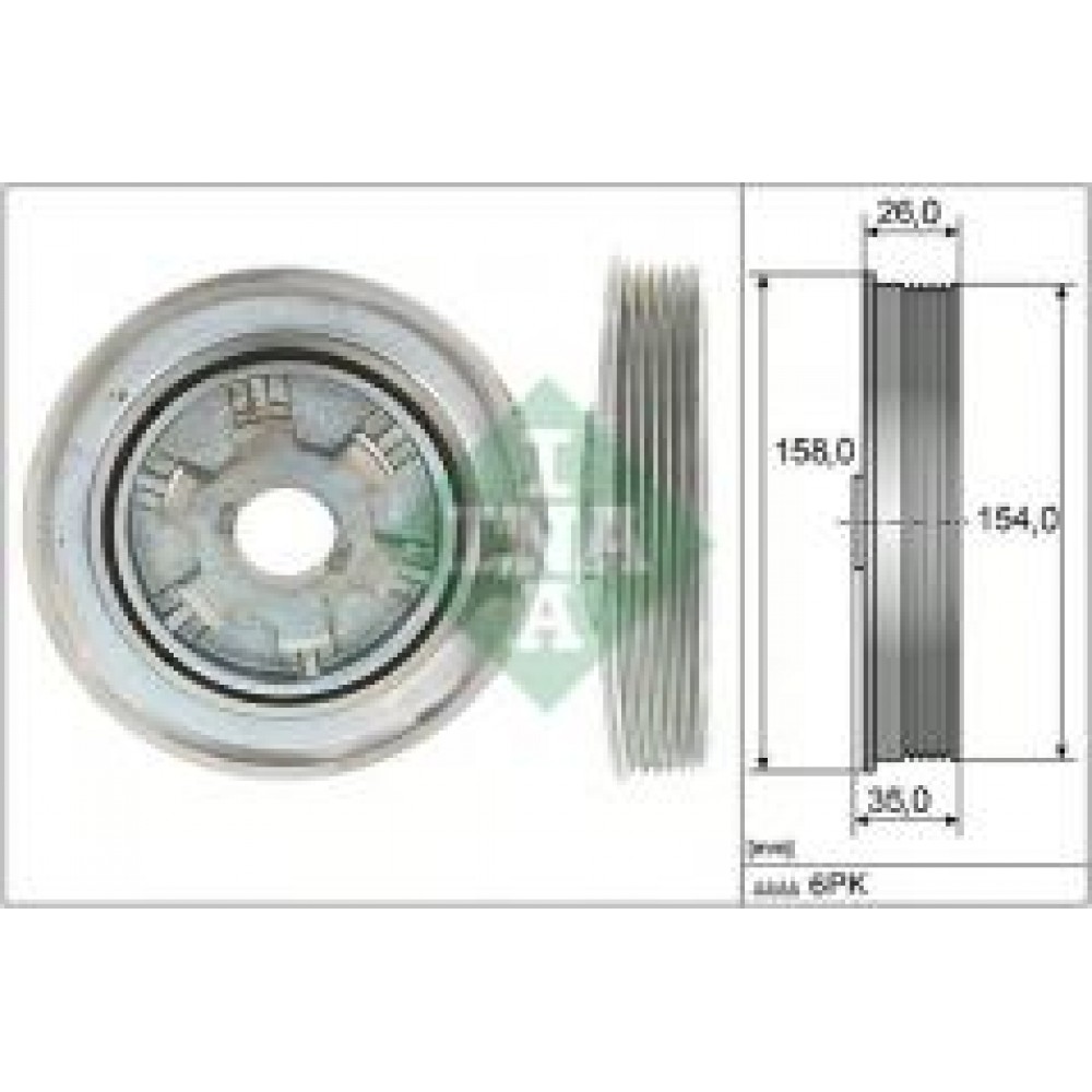 Шків колінвалу Ford Mondeo/Land Rover Freelander 2.2 TDCi/TD4 06-14 (6PK)