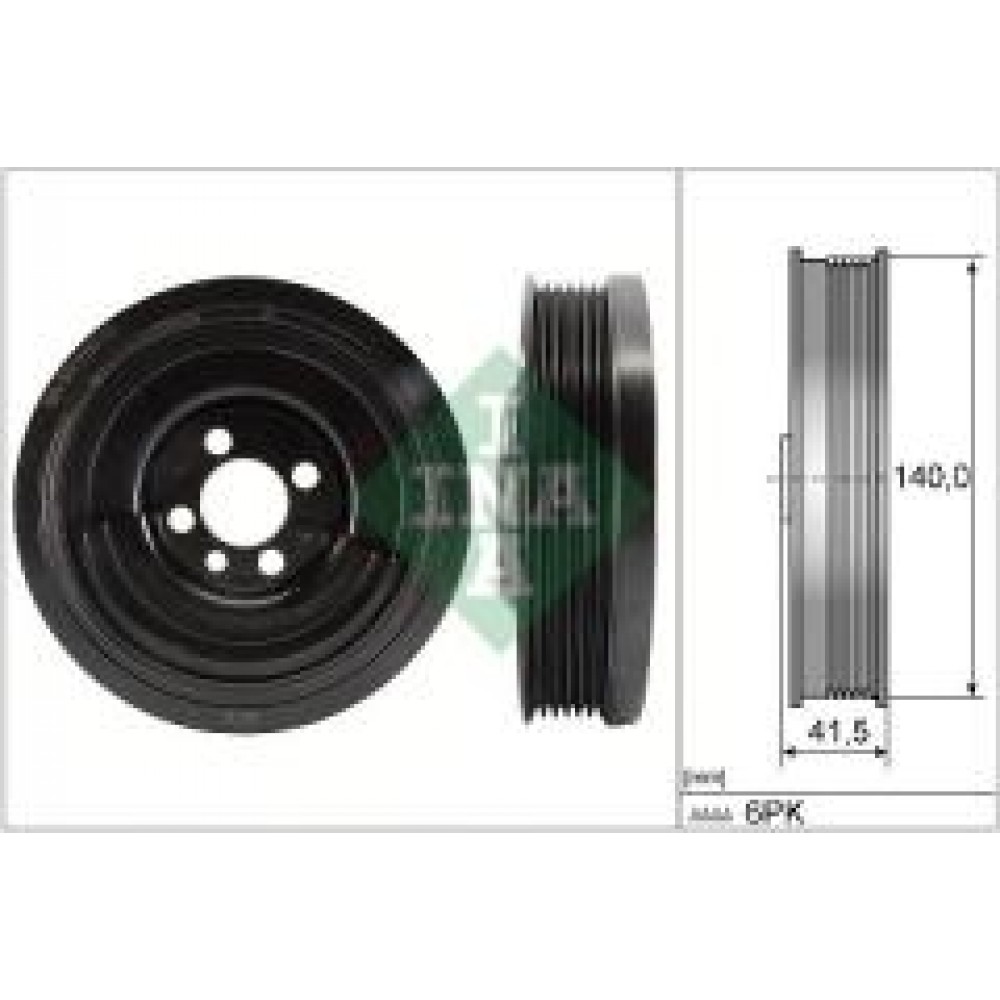 Шків колінвалу Audi A2/Skoda Fabia/Roomster/VW Polo 1.4 TDI 99-10 (6PK)