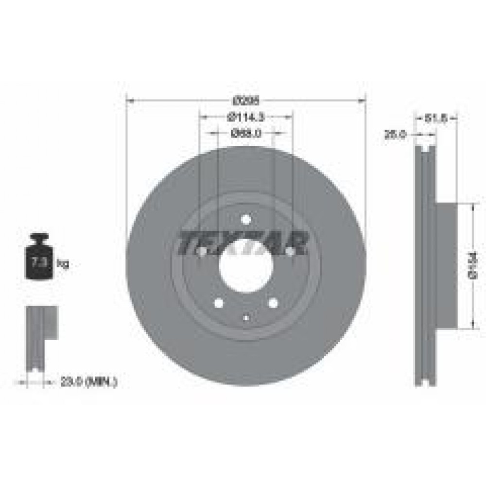 Диск гальмівний (передній) Mazda 3 1.5D/2.0/2.2D 13-/CX-3 15- (295x25) PRO