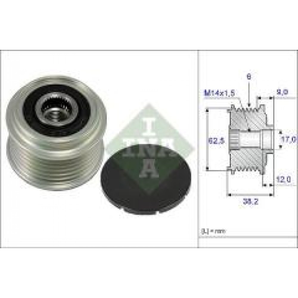 Шків генератора Toyota Corolla 1.4D 04-14
