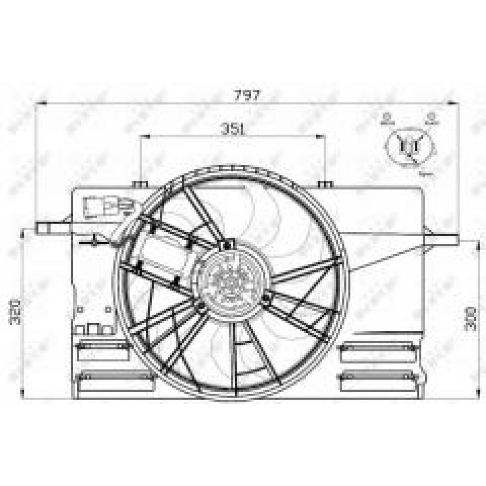 Вентилятор радіатора Volvo C30/C70/S40/V50 2.4/2.5 04-12 (з дифузором)