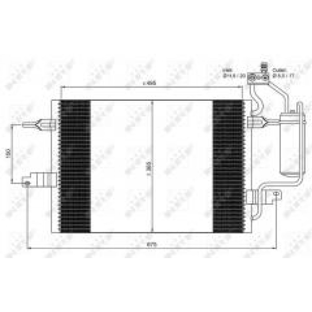 Радіатор кондиціонера (з осушувачем) Opel Meriva A 1.4-1.8 03-10