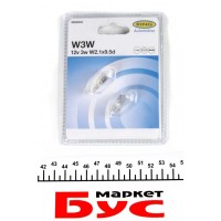 Автолампа W3W 12V 3W W2.1x9.5d Standard (без цоколя) (блістер/2шт.)