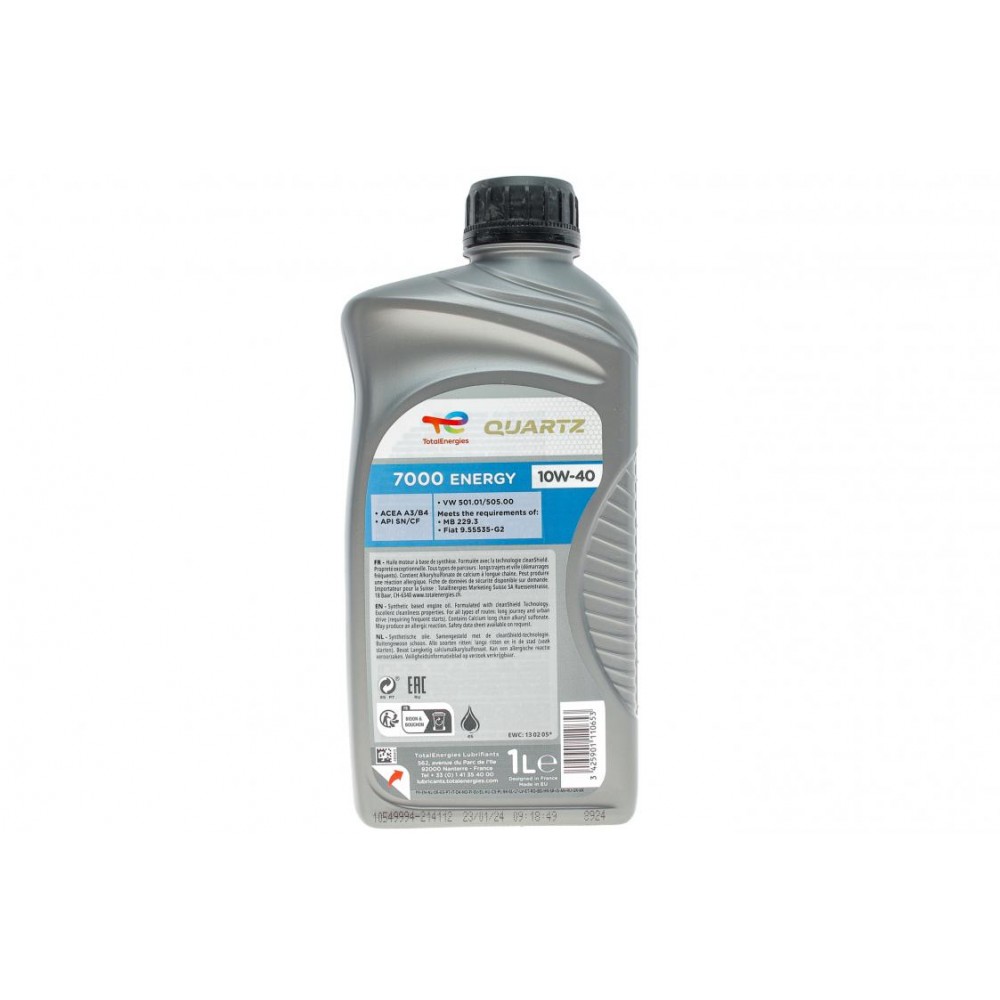 Олива 10W40 Quartz 7000 Energy (1л) (MB229.1/VW505.00) (201535/167637)