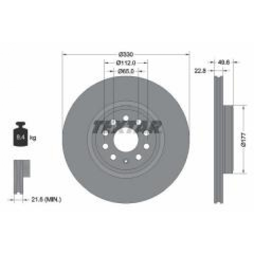 Диск гальмівний (передній) VW ID.3 (E11/E12) 19- (330x22.8) PRO
