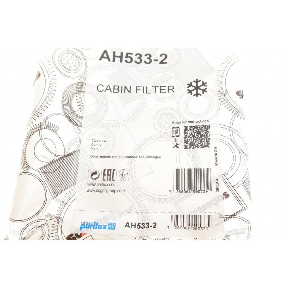 Фільтр салону Toyota Camry 2.2 16V/3.0 24V 96-02 (к-кт 2шт)