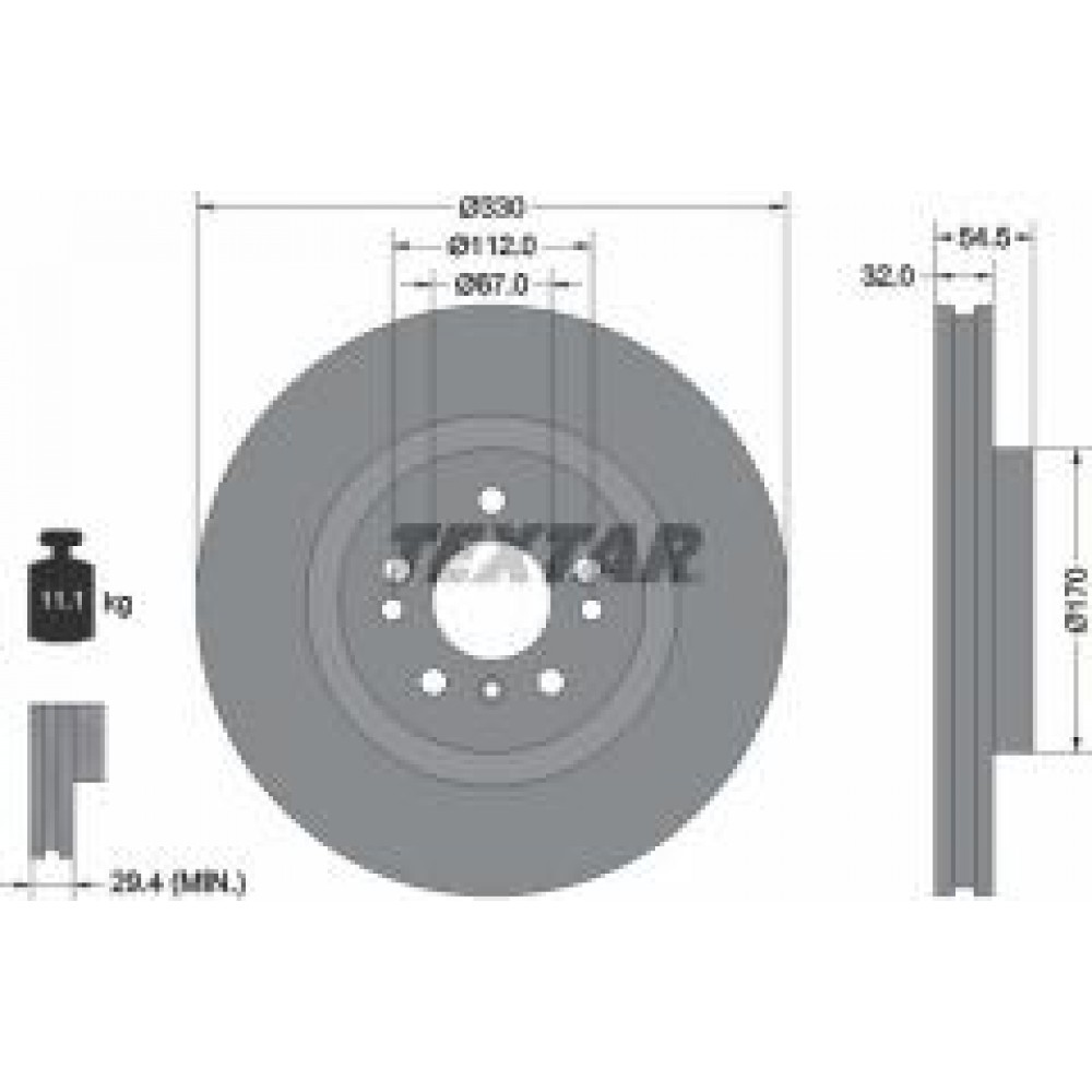 Диск гальмівний (передній) MB M-class (W166) 11-15/ GLE (W166) 15- (330x32) PRO+