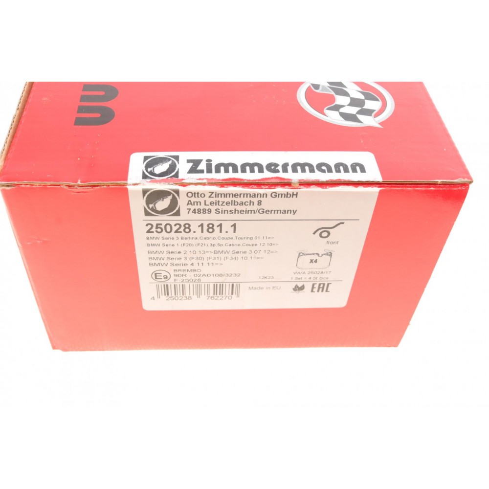Колодки гальмівні (передні) BMW 1 (F20/F21)/2 (F22/F44-F46/F87)/3 (F30/F31/F34/F80)/4 (F32/F36) 11-