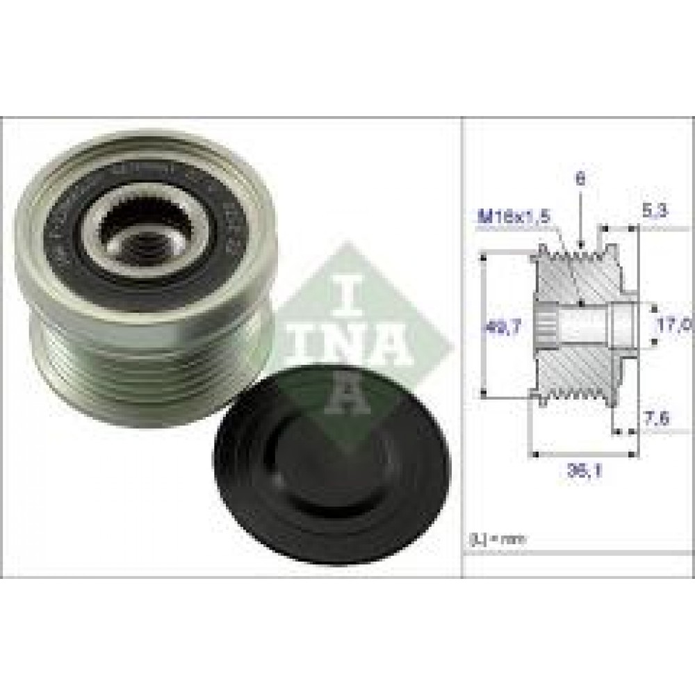 Шків генератора MB Vario 612/812D 2.9D 96-10/Sprinter 2.9D 95-06, 6PK