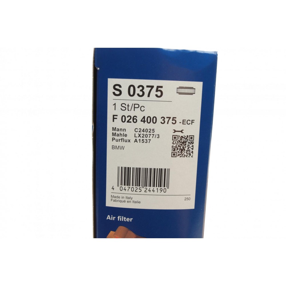 Фільтр повітряний BMW 3 (F30/F80) 11- (benzin) (N13/N20/N26/B48)