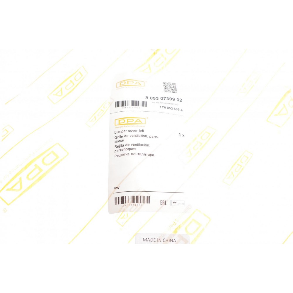 Вставка бампера (без протитуманки) VW Caddy III 04-15 (R)