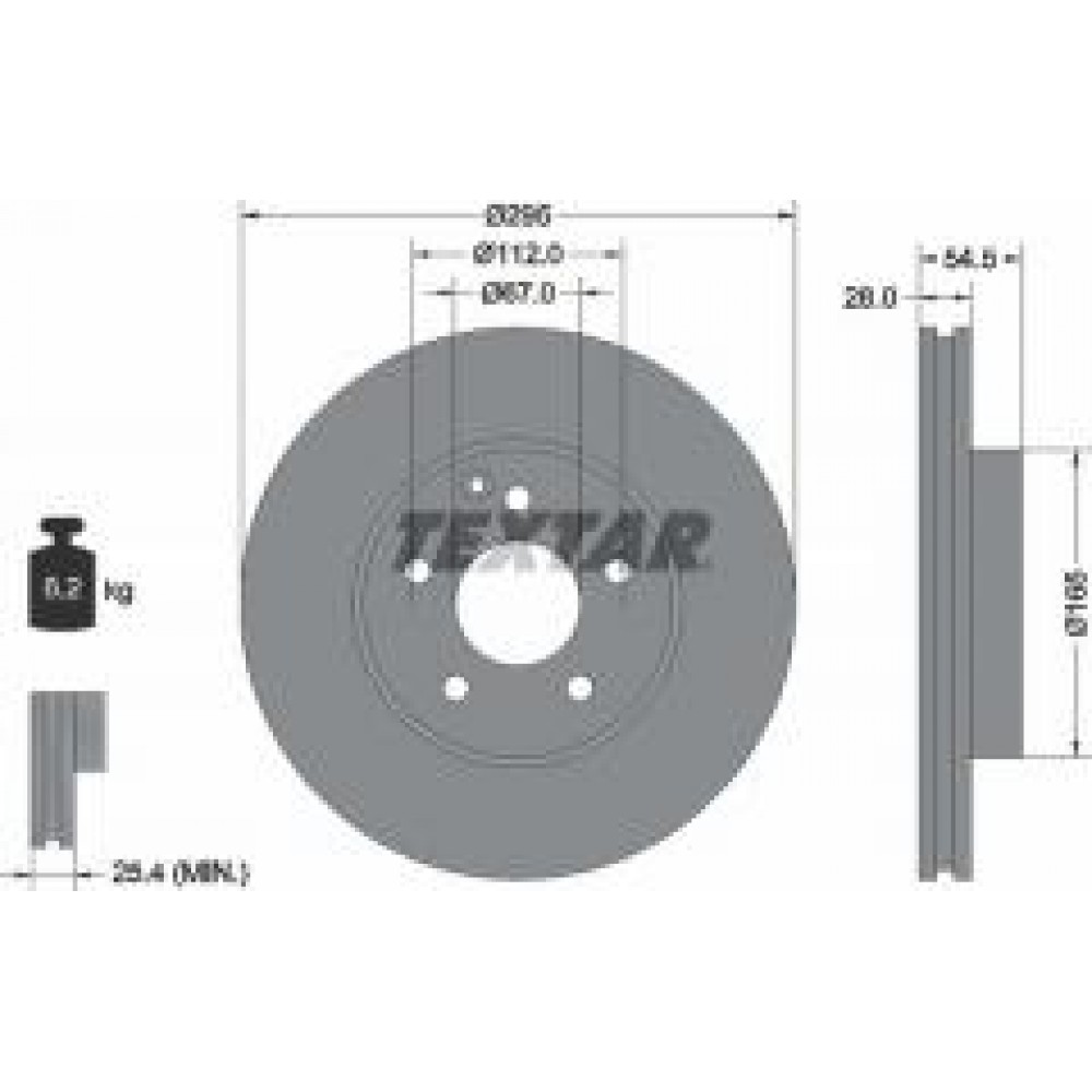 Диск гальмівний (передній) MB E-class (W211/S211) 02-09 (295x28) PRO+