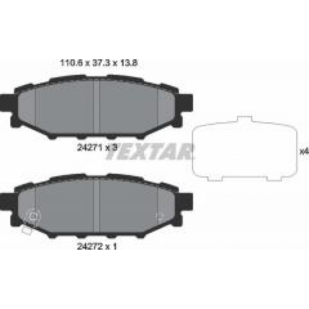Колодки гальмівні (задні) Subaru Impreza/Outback/Forester 03- (Akebono)