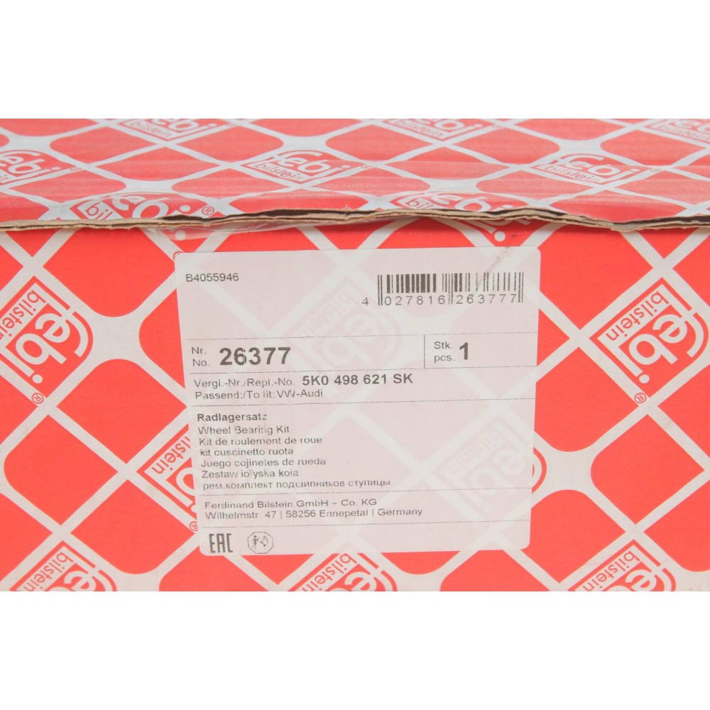 Підшипник маточини (передньої) VW Caddy III/IV/ Golf V 03- (4 болти)
