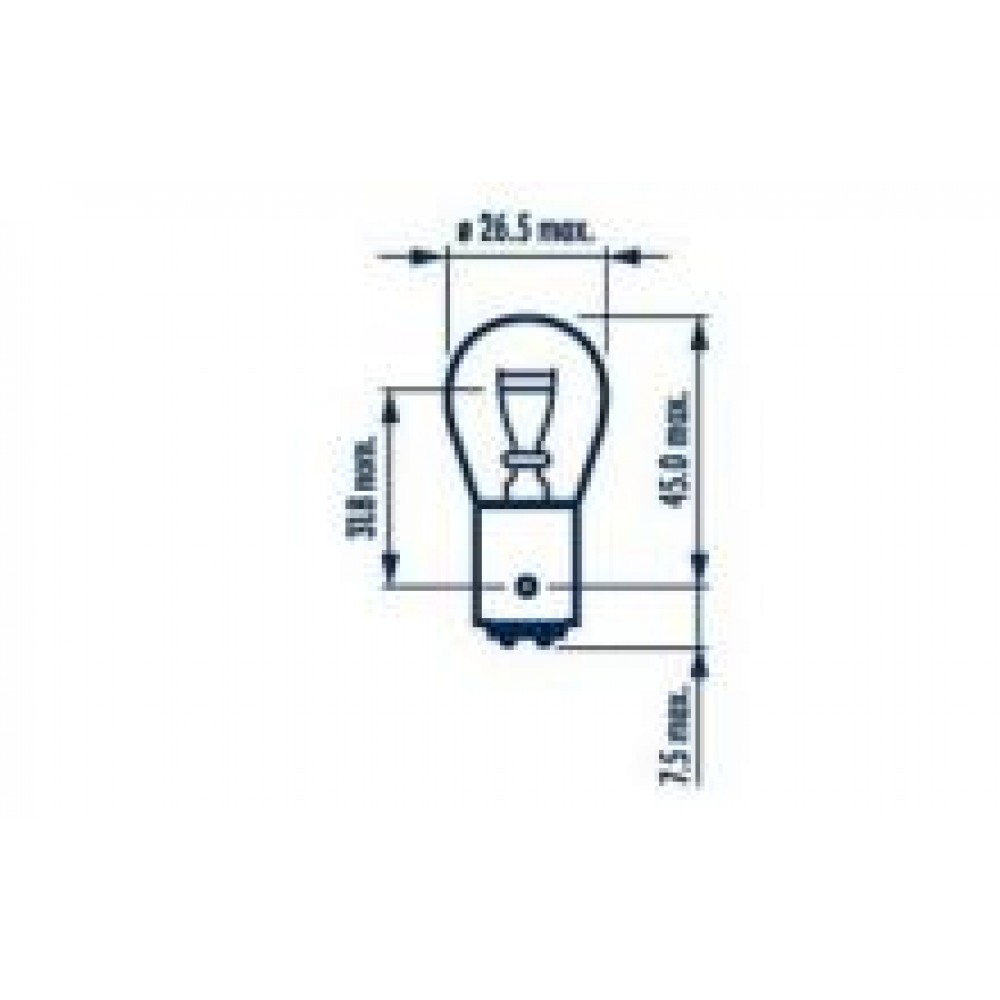 Автолампа P21/4W 12V 21/4W BAZ15d Стандарт