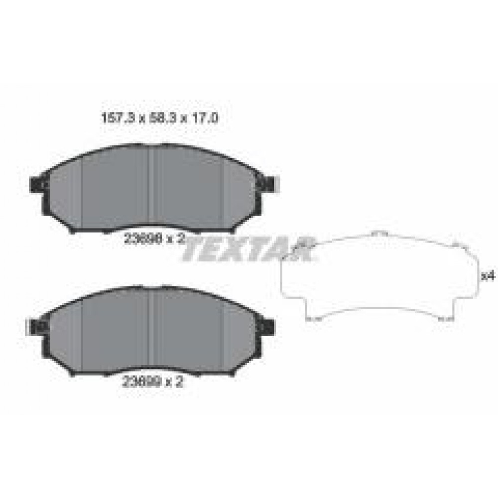 Колодки гальмівні (передні) Nissan Pathfinder 05-/NP300 14-/Infiniti G/Q60/QX50 07- (Sumitomo)(157.3x58.5x17)