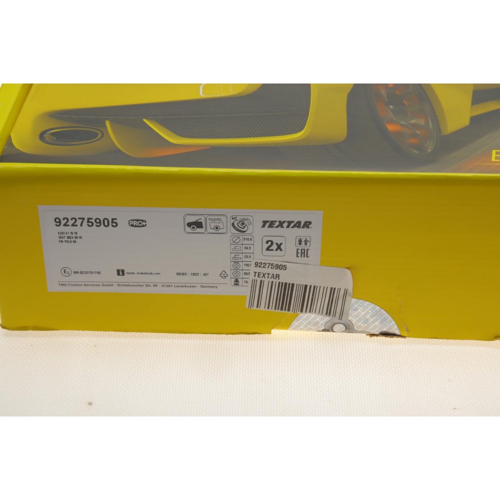 Диск гальмівний (передній) Audi A1 10-18/VW Polo 14-/Seat Ibiza 15-17 (310x25) PRO+