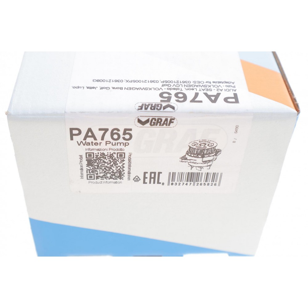 Помпа води Audi A2/Seat Leon/Toledo/VW Golf/Jetta/Polo/Bora 1.6 16V/1.6FSI 98-05 (27z) (B/B) (7 лоп)